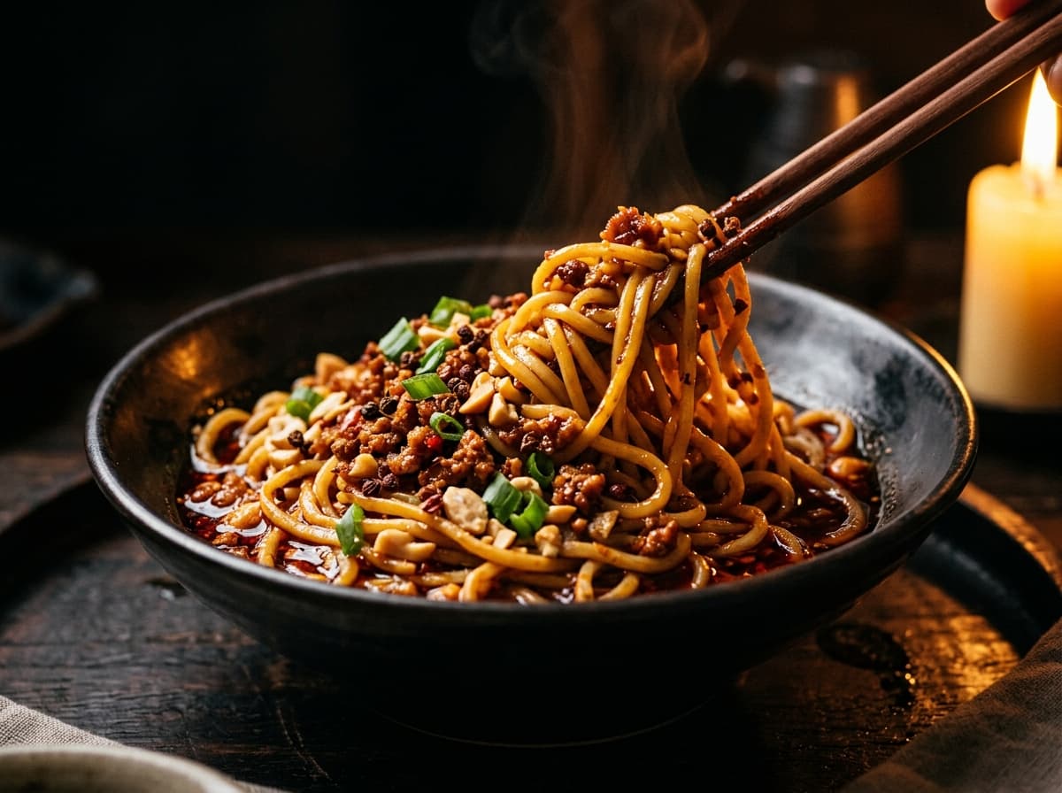 Dan Dan Nudeln mit Chili-Öl